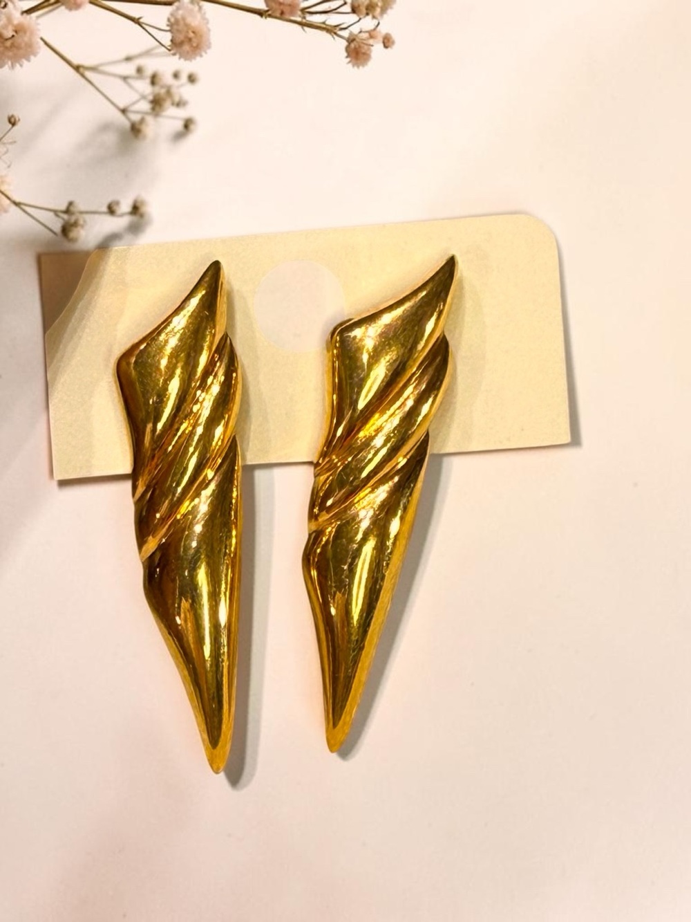 Gold-Tone Sculpted Wing Drop Earrings - Women Jewelry